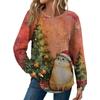 Women's Fashion Long Sleeve Christmas Loose Long Sleeve Round Neck Casual Top