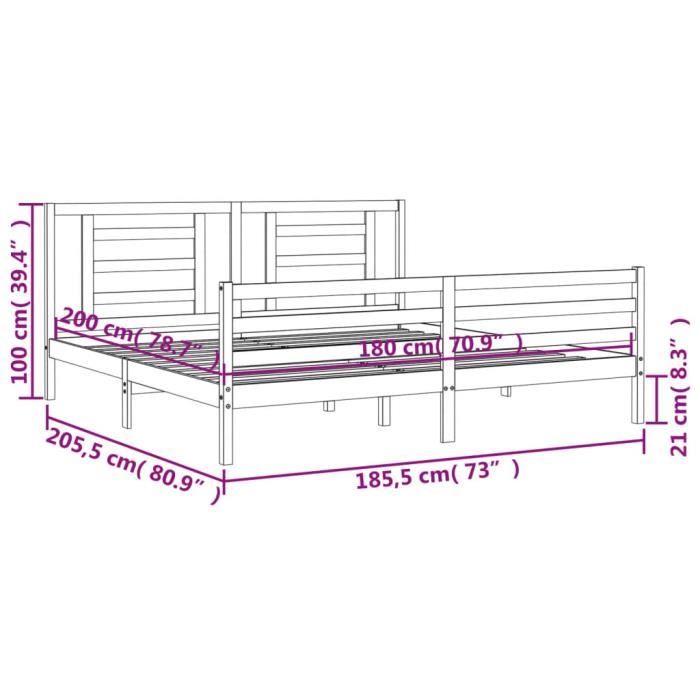 VidaXL Bed Frames with Headboard White Super King Solid Wood 3194717