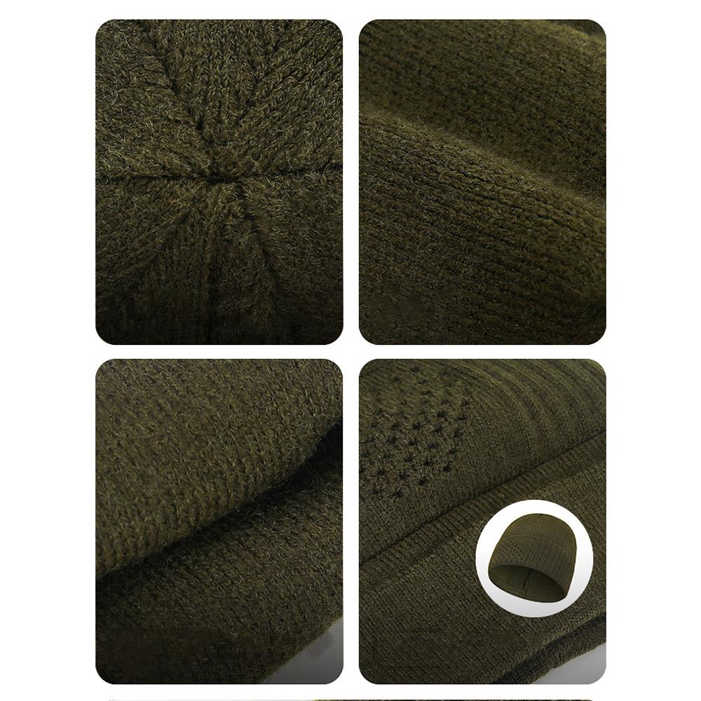 2In1 Winter Balaclava Beanie Hat Outdoor Full Face Mask Warm Ski Tactical Cycling Cap Men Outdoor Sports Cold-proof Knitted Cap