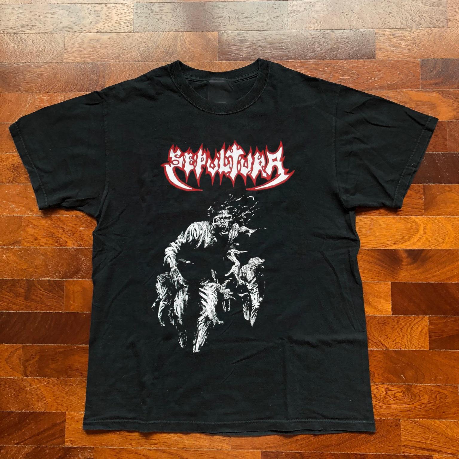 Rare VTG Sepultura Band Short Sleeve Cotton Black All Size Shirt L