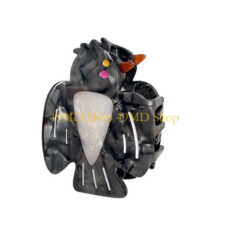 

49MD Smooth Hair Claw Clip Size Owl Design Gentle On Scalp Claw Clip Barrettes чёрный