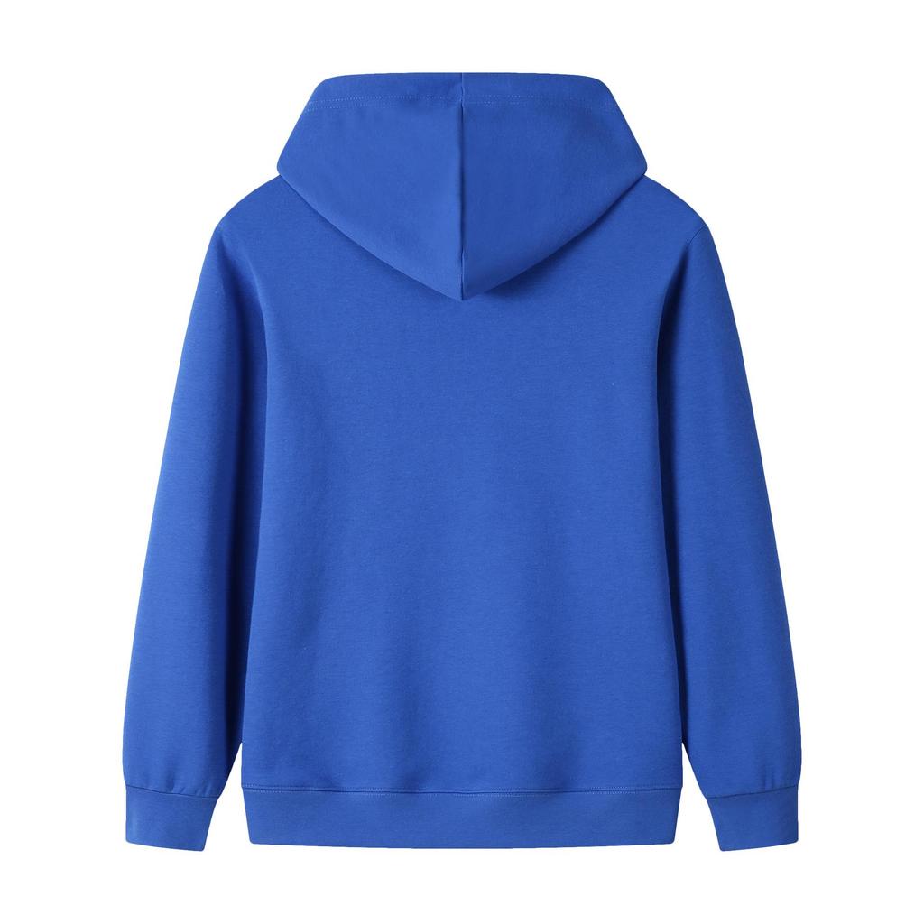 Couple's Casual Solid Color Hooded Sweatshirt - Heavyweight 320g Pure Cotton, Long Sleeve, for Spring and Autumn.