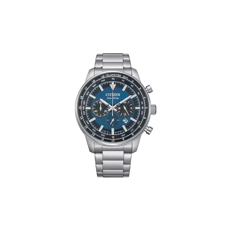 

CITIZEN 100 meters waterproof solar Quartz Steel Strap 44mm men s watch blue dial CA4500-91L синій