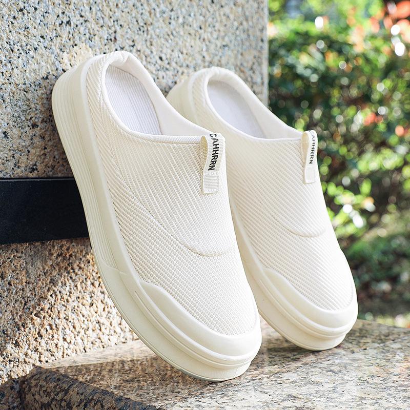 2026 Men's Breathable Mesh Half Slippers - Trendy, Versatile, Closed-Toe Design for Youth