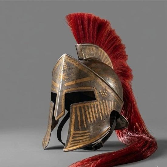 Spartan Helmet Handmade Steel Armor Ancient Greek Warrior Cosplay LARP Wearable Display Helmet