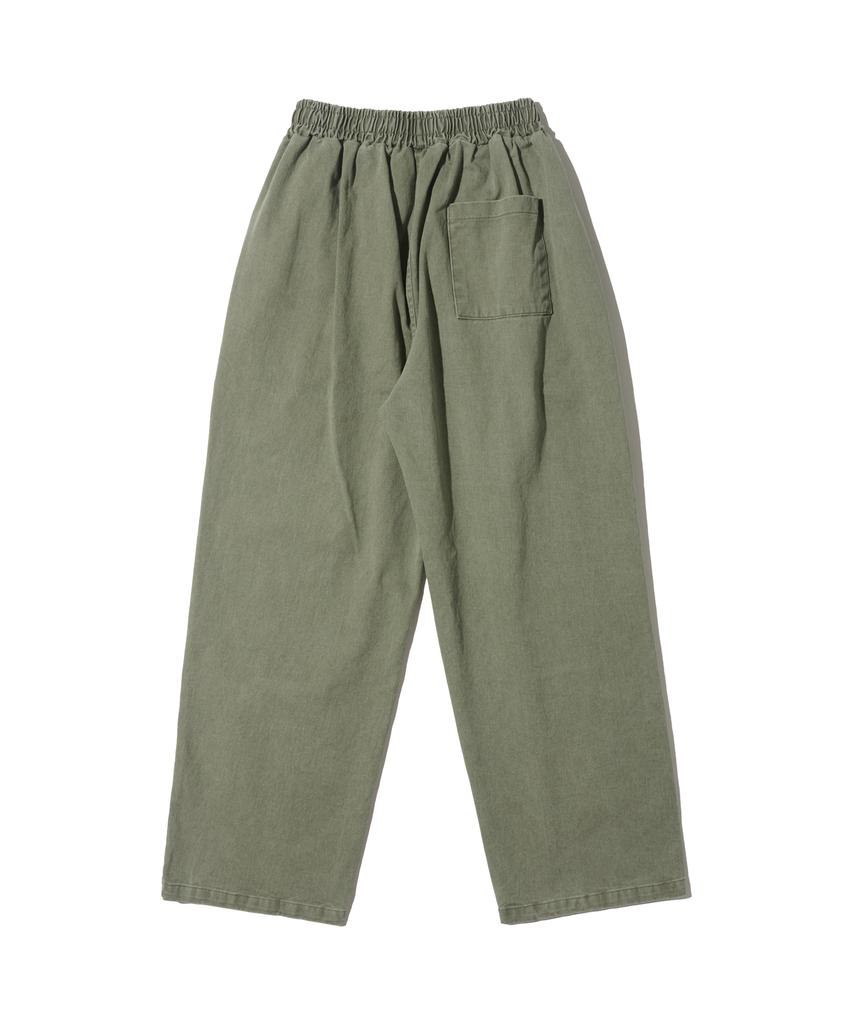 OTHERFITS Bio One-Pleat Wide Cotton Pants (Khaki)