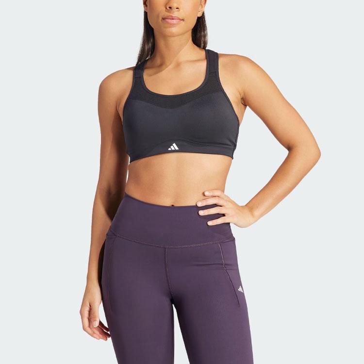 Adidas TLRD Impact High-Support BH Drei-Streifen Color Block High-Intensity Fitness Sport-BH Damenunterwäsche Schwarz IX4942