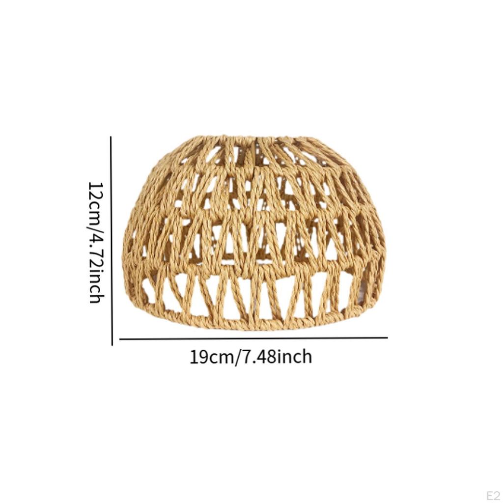 Paper Rope Woven Lampshade Ceiling Bulb Cover Lamp Guard for Cafe Kitchen Island Nursery