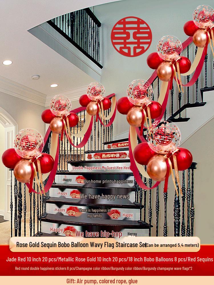 Stainless Steel Balcony & Stair Handrail Decor Set for Outdoor Weddings