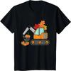 Kids Construction Vehicle Thanksgiving Cool Pumpkin Fall Autumn T-Shirt