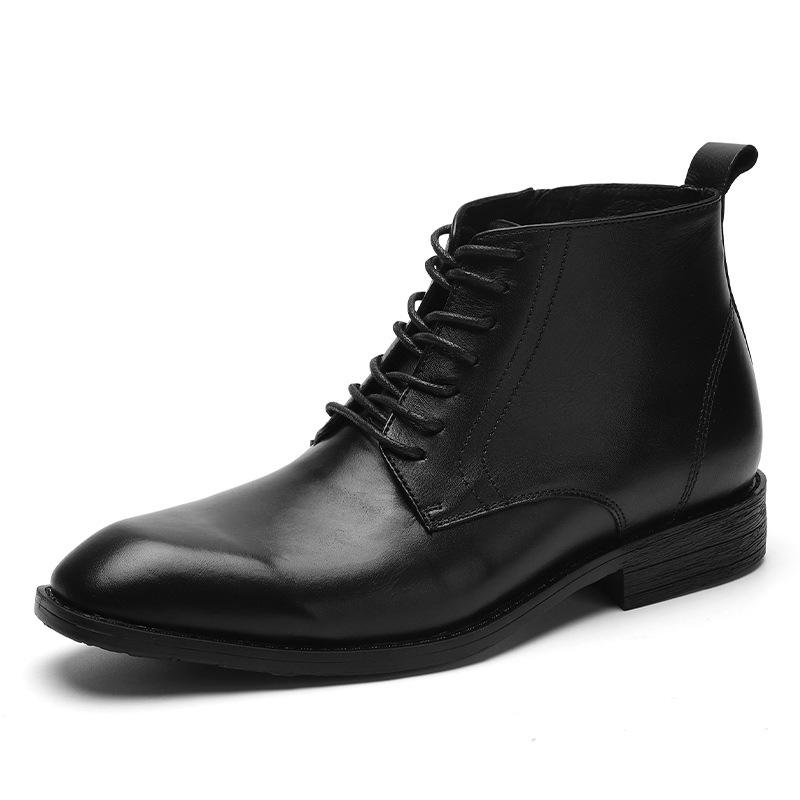 Autumn new outdoor travel high-top leather shoes light luxury high-quality lace-up casual shoes 35