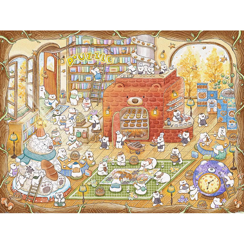 Pintoo 1200dílné plastové puzzle, obtížné pro dospělé, bez dílků, kliknutí pro zasunutí [Kumako_Puzzle Bakery] (45x59cm) [H3746]