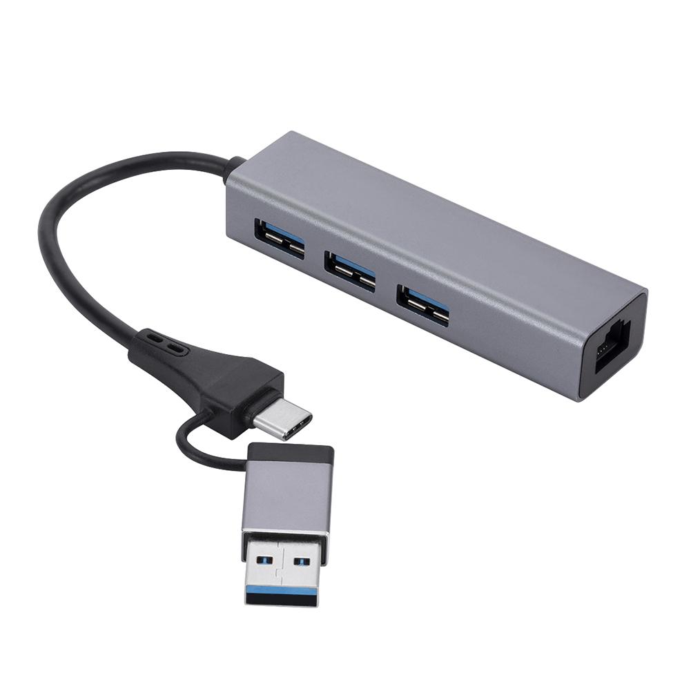 

USB-концентратор Type-C для сетевой карты, алюминиевый сплав, USB-C для Ethernet RJ45, адаптер локальной сети, поддержка сетевого доступа 10/100/1000 Мбит/с