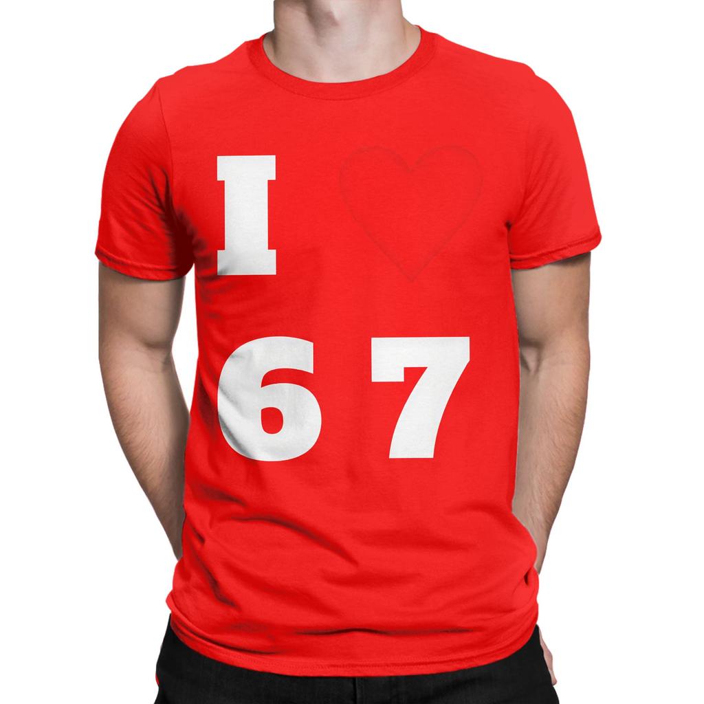 I Heart 67 T Shirt Summer Cotton T Shirts For Unisexs Hip Hop Casual Tshirt Shortsleeved Y2k Basic Clothing
