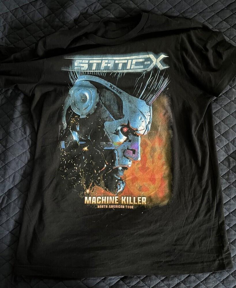Хлопковая черная футболка унисекс Static X Band Machine Killer Tour Все размеры Для мужчин TT38 XL