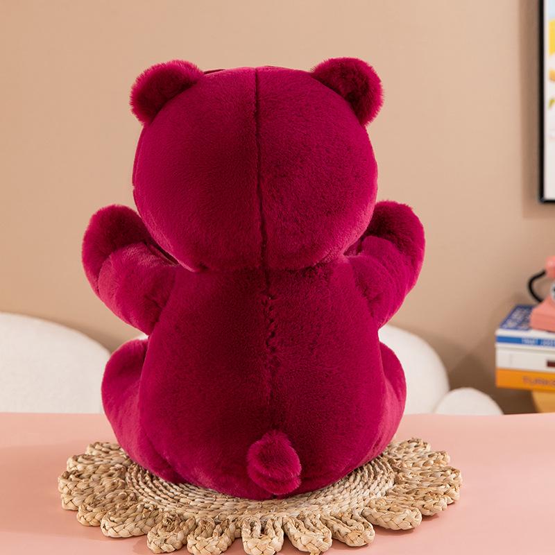 Strawberry Bear Plush Doll - Cute Cartoon Pillow Toy for Kids' Birthdays