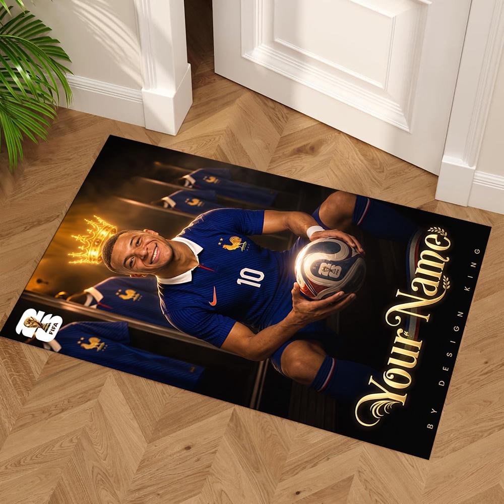 Mbappé Customizable Name Area Rug Suitable for Game Room Foyer Decorate room Dining Room Antislip Carpet Anime Office Decor