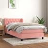 Exclusive House - Pink Bed Slat Base and Mattress 80x200 Cm Velvet