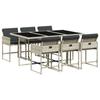 VidaXL Garden Dining Set and Cushions 7 Pcs Light Grey Rattan 3278038