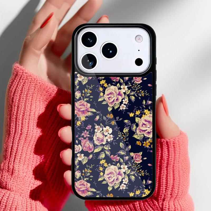 Vintage Leaf Flower Phone Case for iPhone 17 Air 16e 15 14 13 Pro Max Back Cover for 12 11 Pro Coque