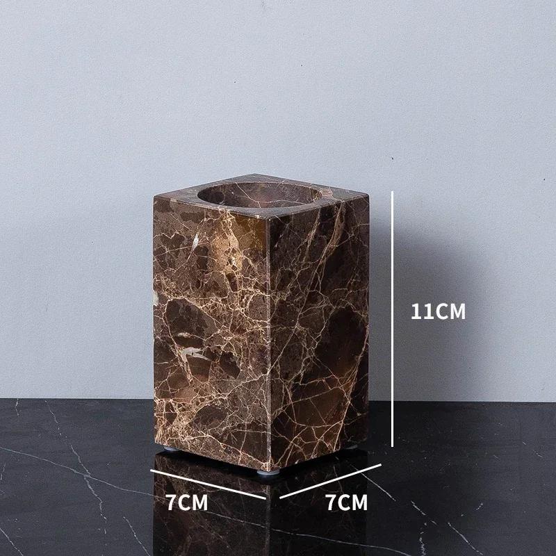 

Набір для ванної кімнати Emperador Dark Natural Marble Коричневий розкішний тримач для зубної щітки Мильниця Дозатор мила Аксесуари для ванної кімнати