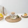 Natural Handmade Grass Weaving Pu Grass Meal Mat Weaving Sand Pot Insulation Mat Cup Mat Tea Mat