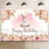 Prinzessin 1. Geburtstag Foto Hintergrund – Rosa Kaninchen Thema, Perfekt für Babyparty & Fotostudio Requisiten-Wandteppich