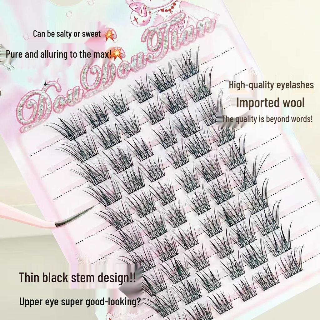 Playful Little Fox Baby Curve False Eyelashes - Natural, Realistic, Slanted Flying Fox Style