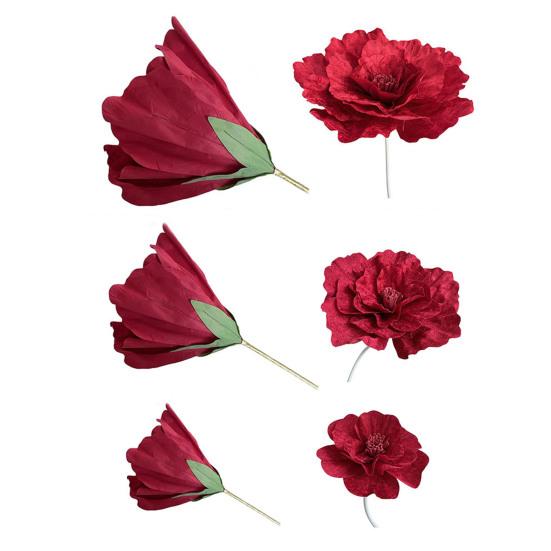 Large Artificial Peony Realistic Giant Fake Silk Flower Head with Stem Home Office Wedding Party Floral Arrangement Decoration