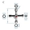 Internal Triangle Key Wrench 4 Ways Elevator Cabinet Wrenches New Cross Switch Alloy Spanner  Home