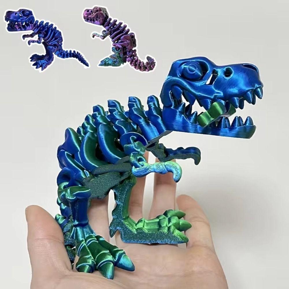 Rotatable 3D Printed Crystal Dinosaur Crystal 3D Articulated Dinosaur Toys  Landscaping Decoration