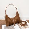 New Women's Natural Suede Leather Shoulder Bags Female Soft Cowhide Durable Crossbody Bag Ladies Fashi Trend Commute Handbags