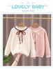 Girls' Stylish Korean-Style Knit Cardigan Sweater – Long-Sleeved, Spring/Autumn Academy Look
