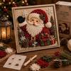 Kit di Poke Art 3D in Tessuto di Natale Vintage con Cornice Estetica Retrò Facile Tutorial per Amanti del Fai da Te Decorazione Natalizia per la Casa