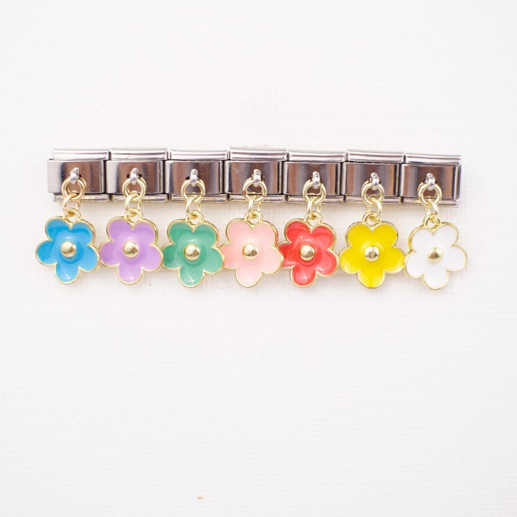 Pack of 7 Multifuntional Bracelet Band Link Tool Stainless Steel Flower Modular Connection Bracelet Charm for Jewelry