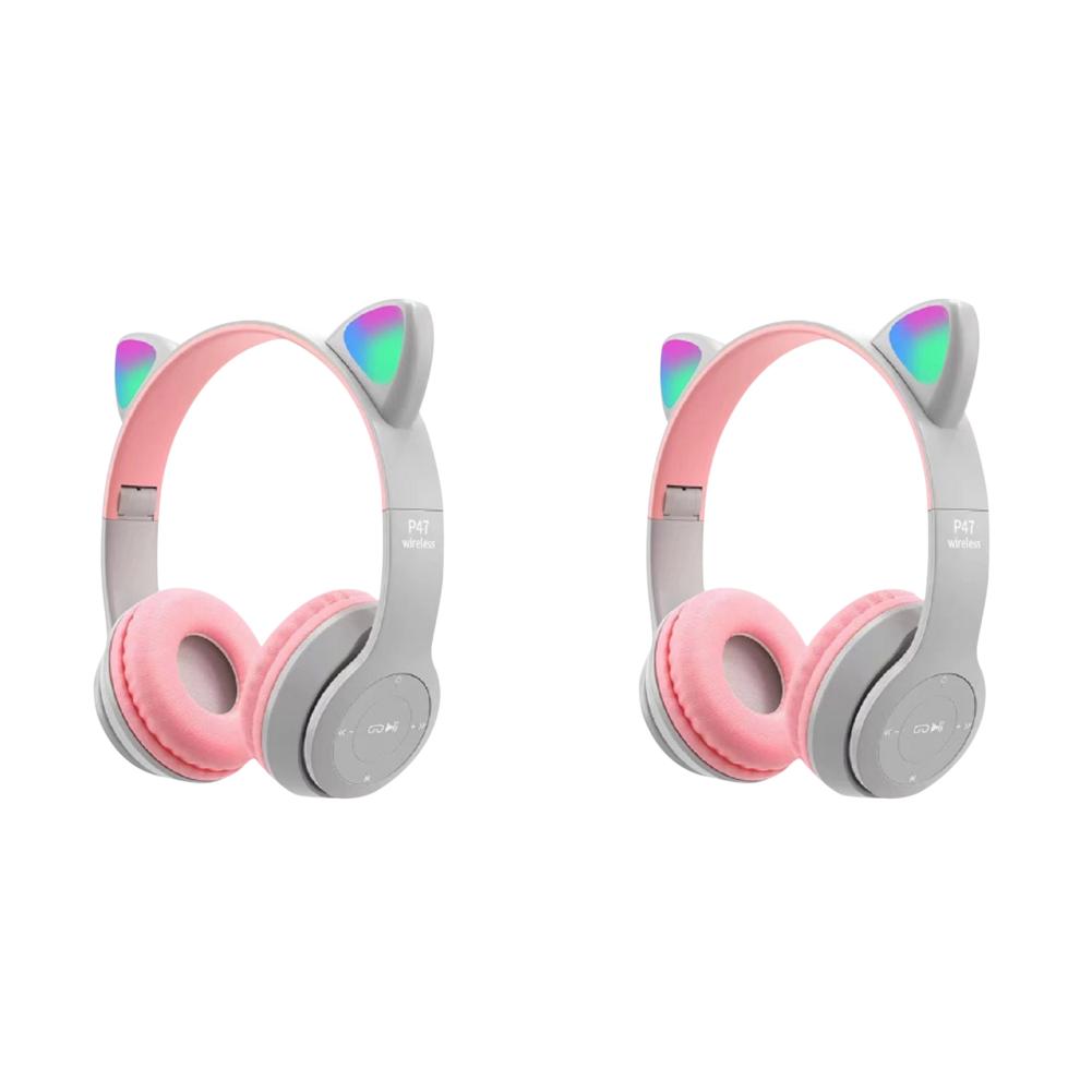 

Игровая гарнитура Cat Ear Накладные наушники Стерео Бас для ПК Телефон (серый)