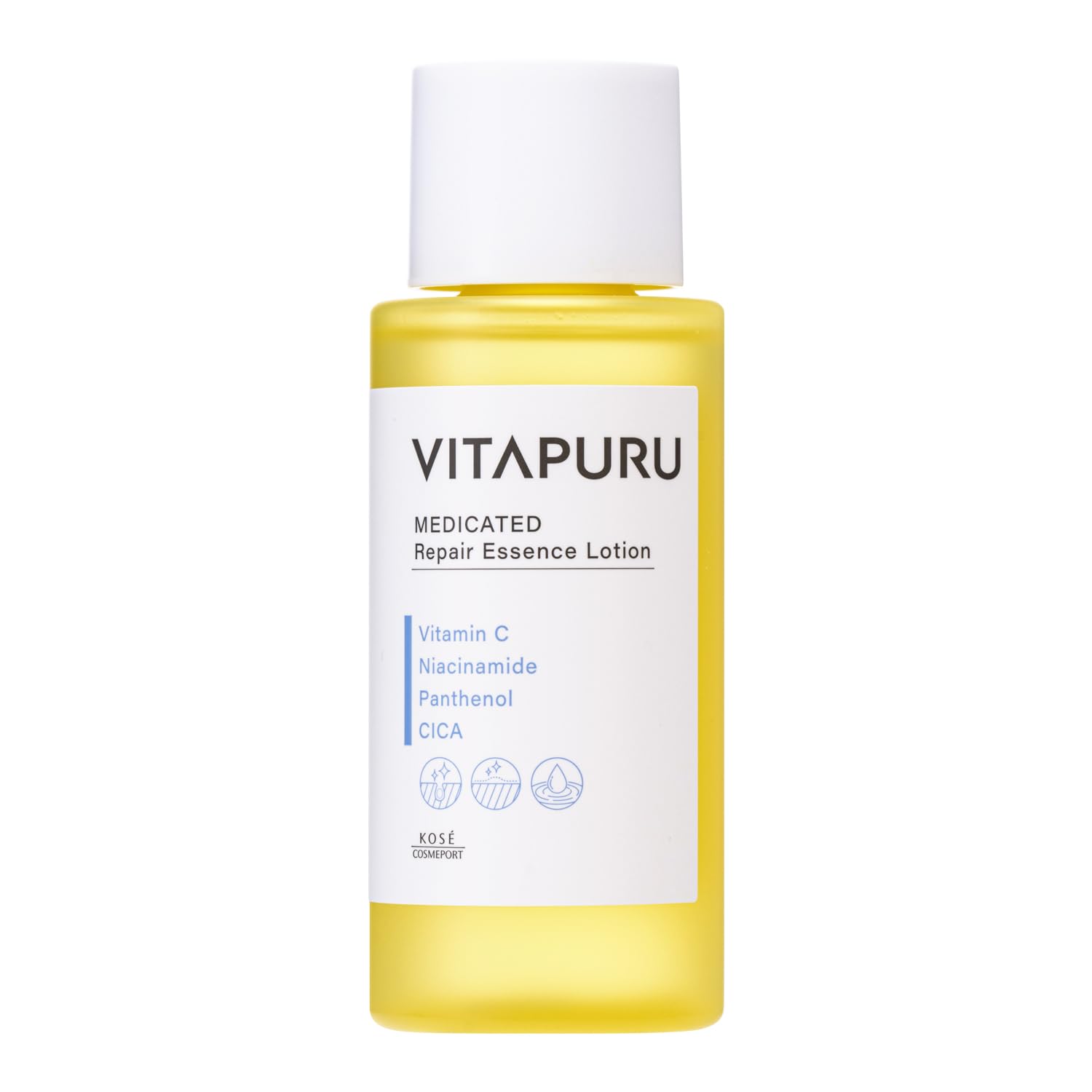 KOSE Vitapure Repair Essence Lotion 200ml - Medicated Skincare for Sensitive Skin & Pores, Vitamin C Infused Toner