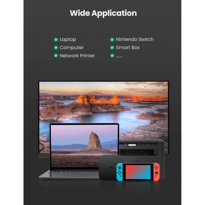 USB Ethernet Adapter - UGREEN - RJ45 - Aluminum - 1000 Mbps - LED Indicator