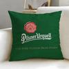 Beverage Brand Pilsner Urquell Cushion Cover Soft  EasyWash Pillow Case  Versatile for Couch Bed Travel and Office