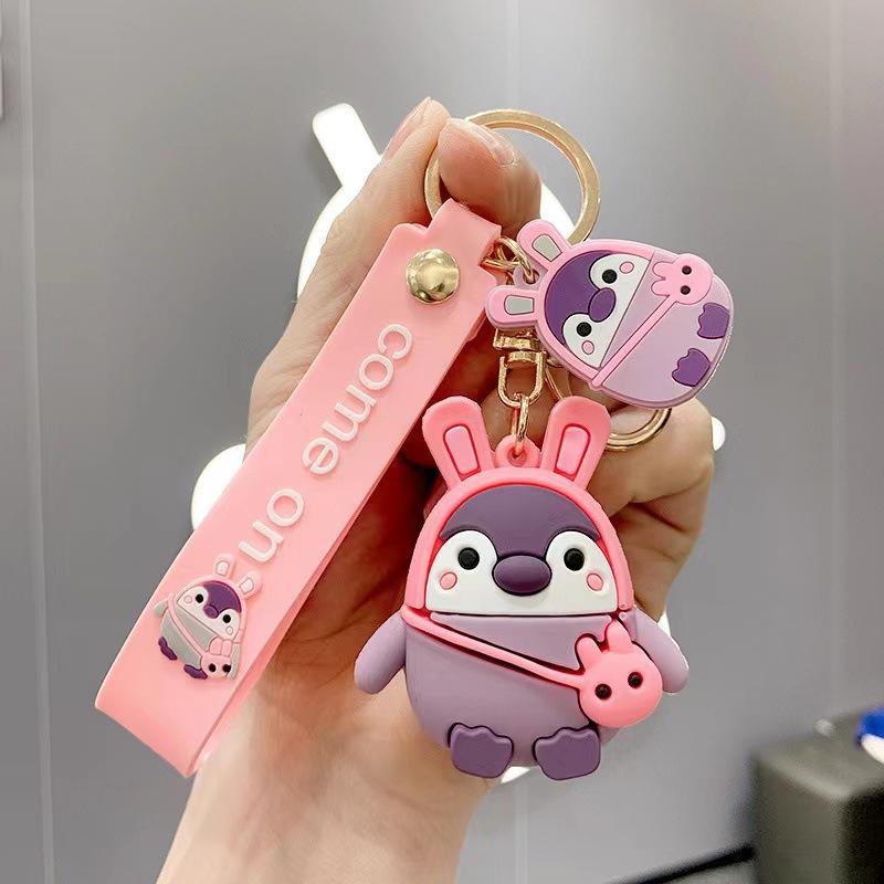 

Cute Cartoon Penguin Doll Keychain Japanese Girl Heart Car Key Pendant Couple Bag Pendant