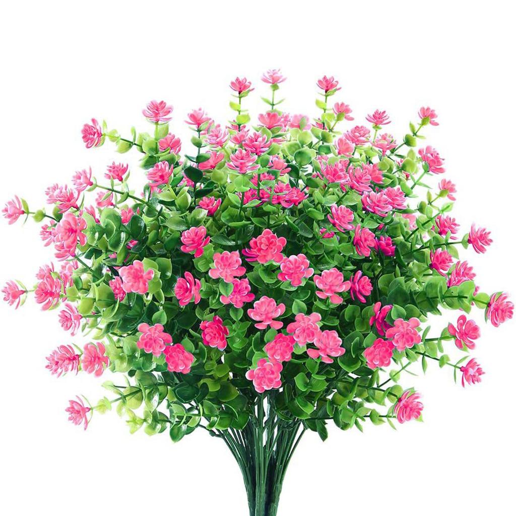 8 Bundles Outdoor Artificial Flowers UV Resistant Boxwood For Indoor Outside Garden Home Decor