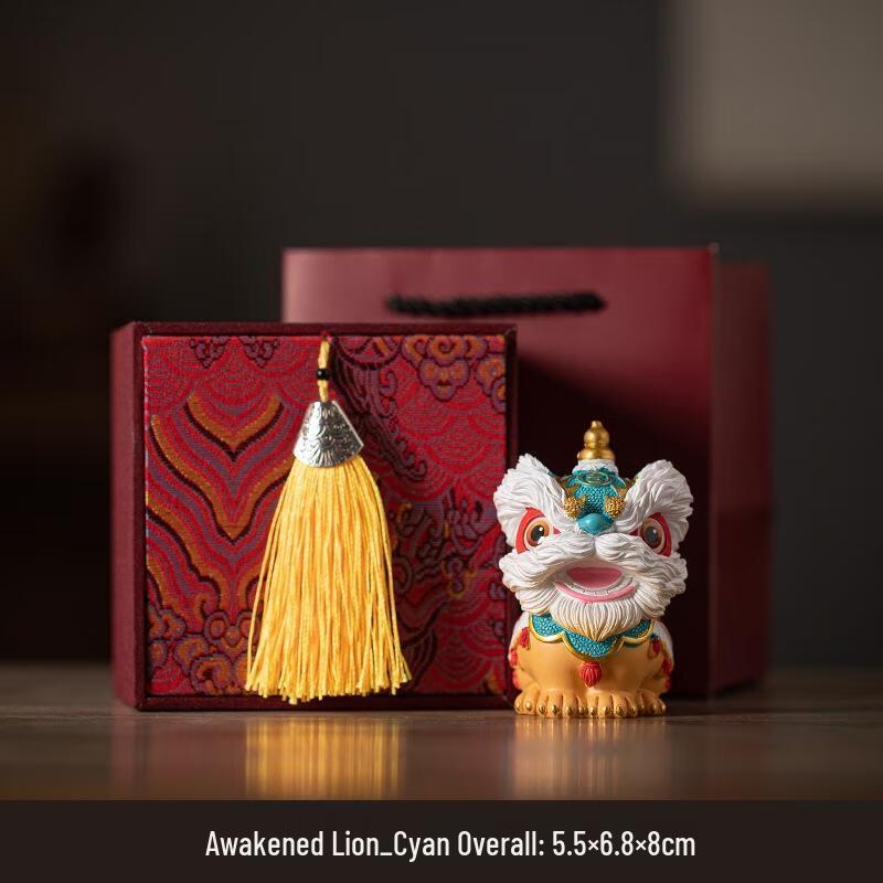 JINGRUIXIANG Awakening Lion Lucky Charm Figurine