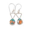 Natural Spiny Oyster Gemstone 925 Sterling Silver Designer Drop Earrings 1.62" Statement Jewelry EE-93-32