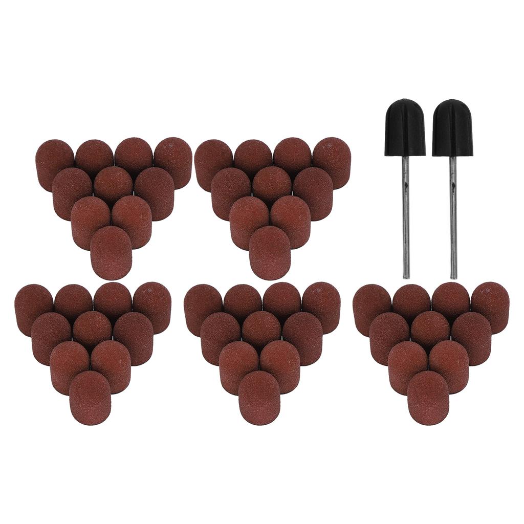 80# Grit Nail Art Sanding Heads Manicure Polishing Grinding Nail Drill Bits Sanding Bands Set