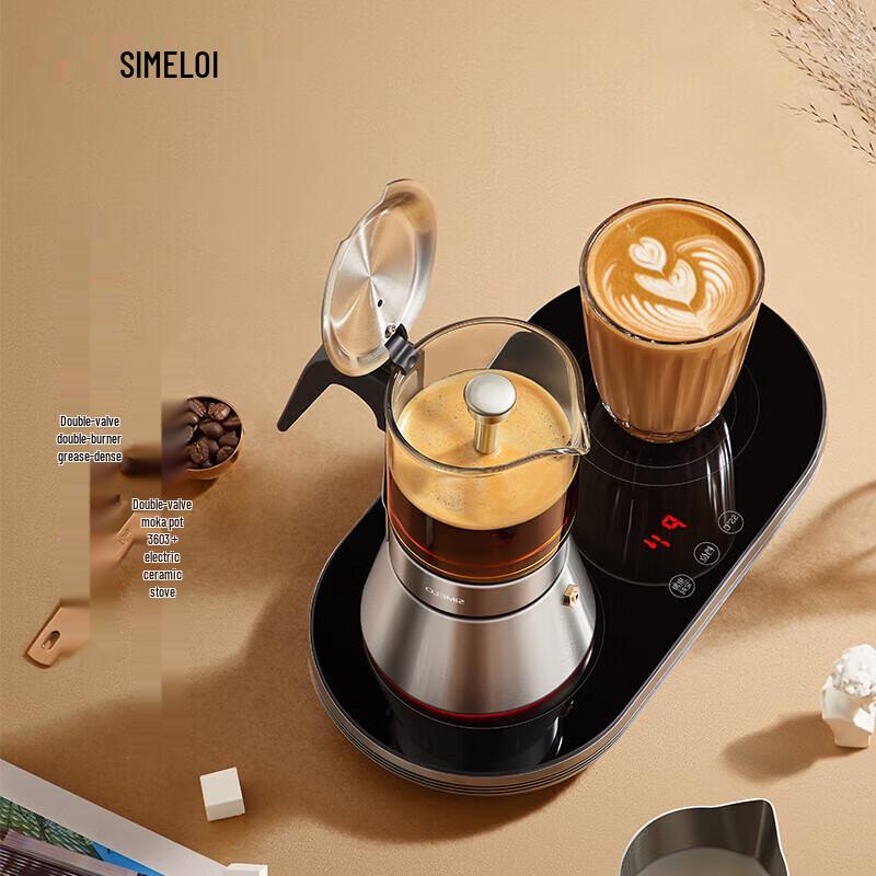 Кофеварка мока и электрическая керамическая плита SIMELO