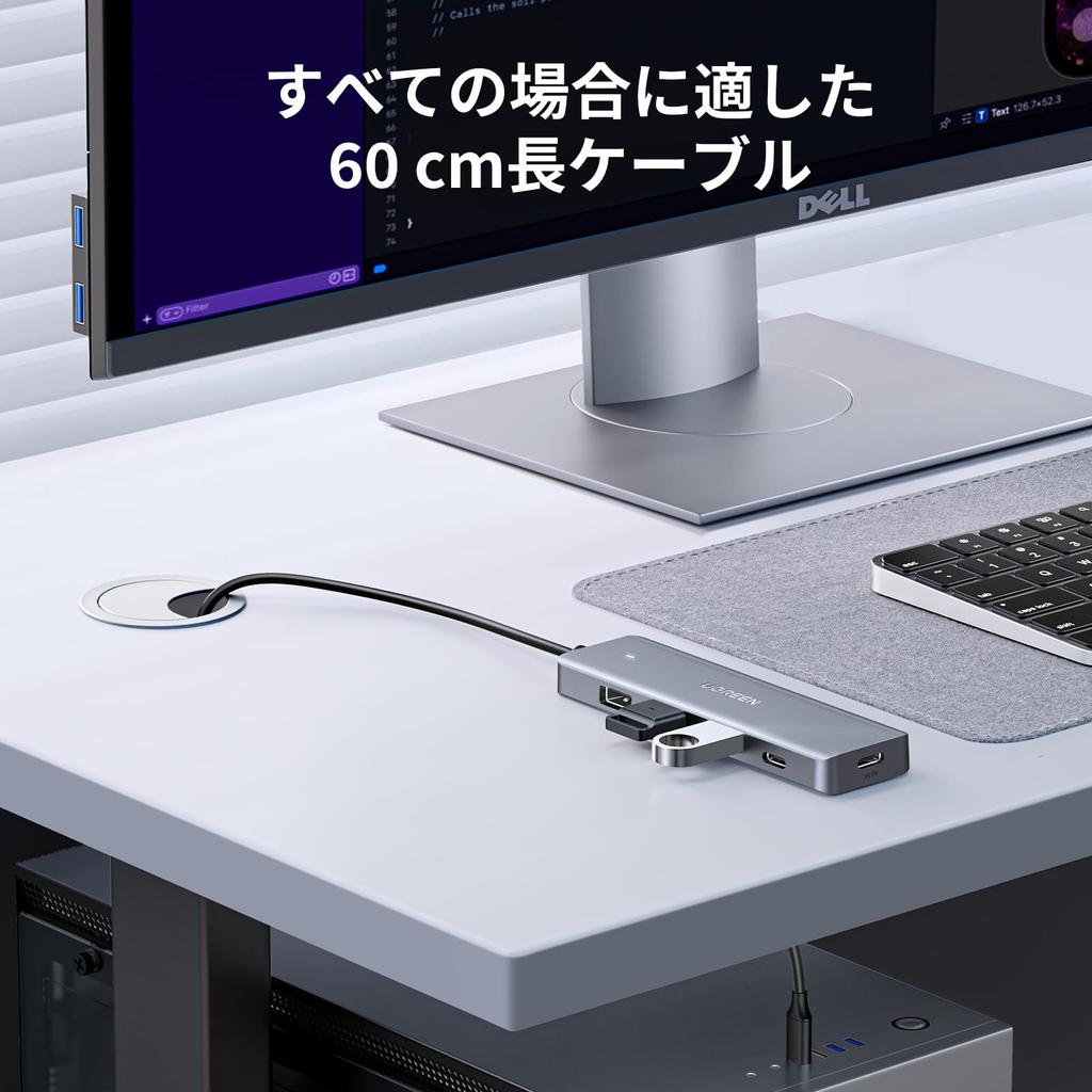 UGREEN USB Expansion Hub with USB C Power USB Compatible with and Mac with LED Light 3.0 Hub, 4-Port Supply, Self-Powered/Bus-Powered, High-Speed Hub,