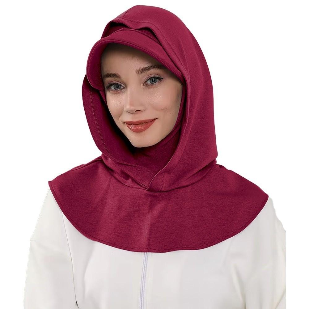 Wide Brim Sun Hat with Hood Sun Protection Hijab Baseball Cap Turban Cap  Motorcycle Sports