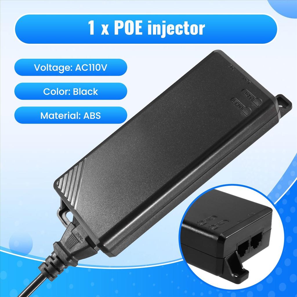 For GEN2/GEN3 150W 2.5Gbe AC Power Supply POE Injector 110Vdc Input 48-57V POE Output US Plug