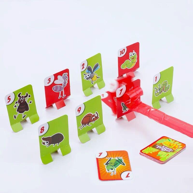 Desková hra Žába Ještěrka Maska s vyplazovacím jazykem Karty na olíznutí Antistresová Zábavná Stolní Puzzle Hračka pro Děti Rodinnou Party