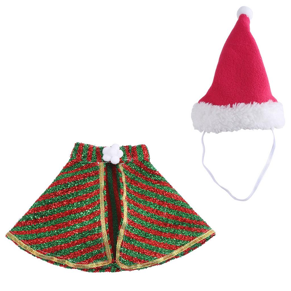 Cat Outfit Christmas Dog Costume Theme Party Santa Hat Outfit Roleplay Clothes for Cat Dog Photo Wear Party Accessories
